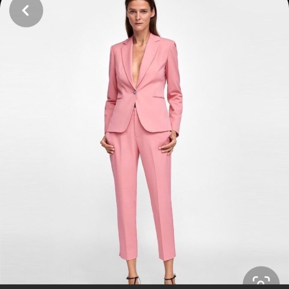zara pink suit dress
